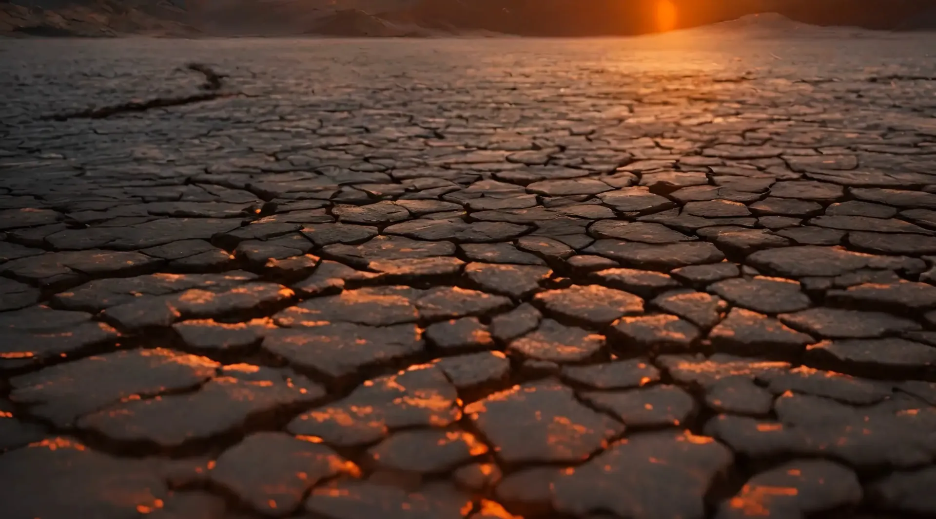 Sundown Over Dried Earth Cinematic Desert Scenery Video